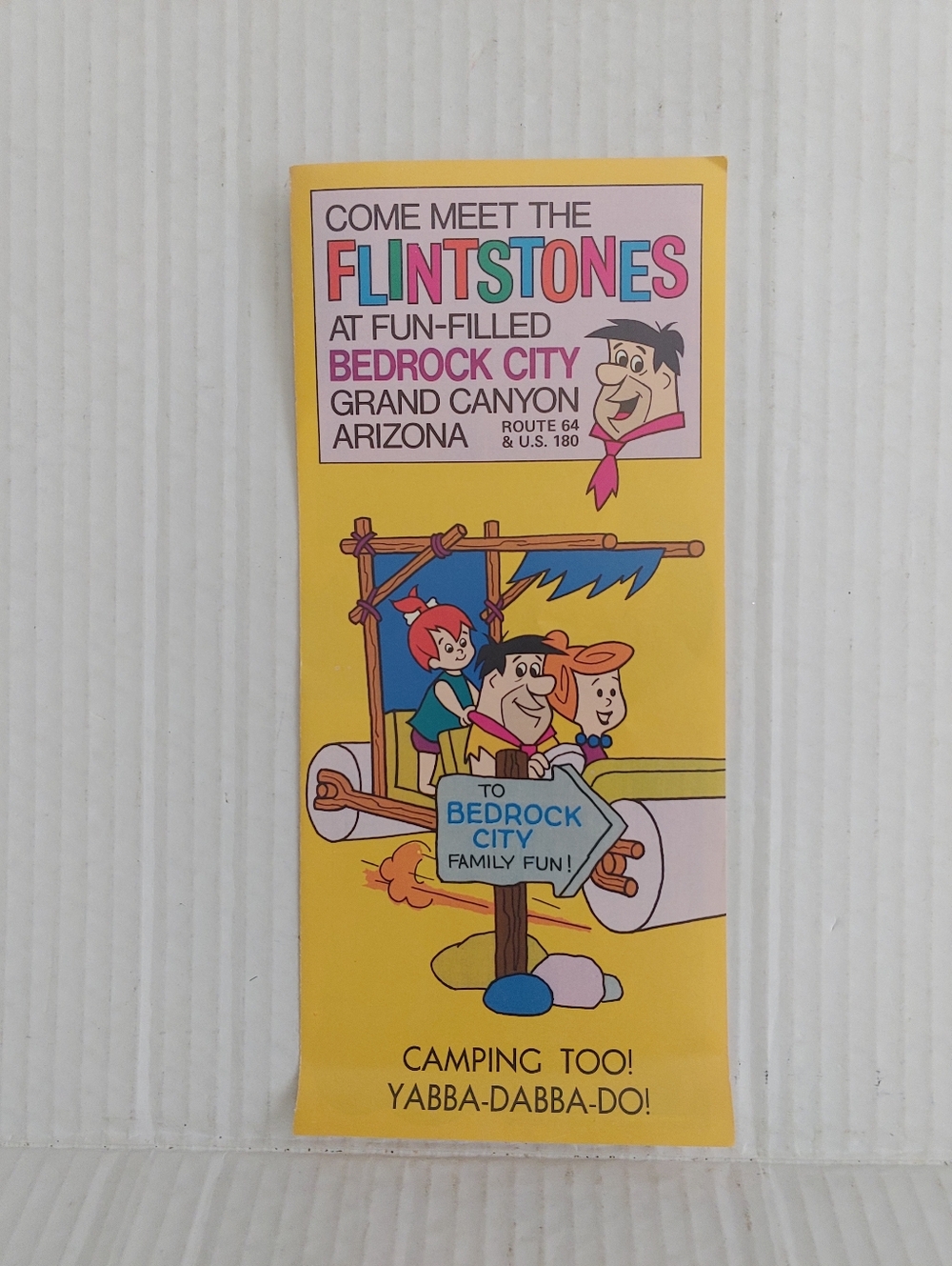 Flintstones Vintage Brochure from Bedrock City -themed amusement Park In Arizona
